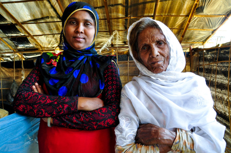 Areafa and her grandmother Sonomaher, Rohingya refugees camping in Bangladesh