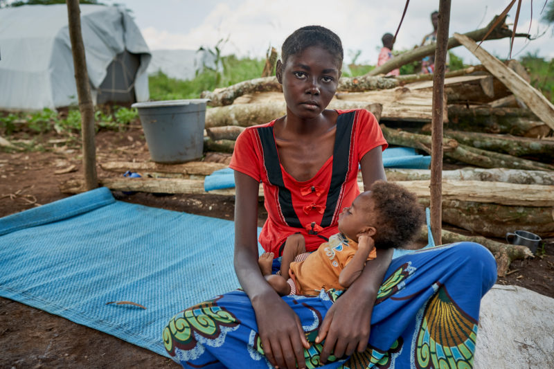 Hellena and Christive, her 6-month-old son, are refugees from Congo suffering from malnutrition and tuberculosis