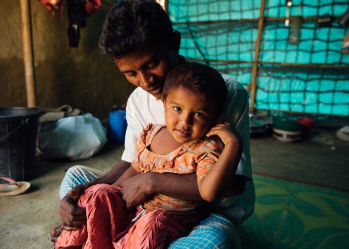 Rohingya refugees, Abdur and his daughter, in Bangladesh.