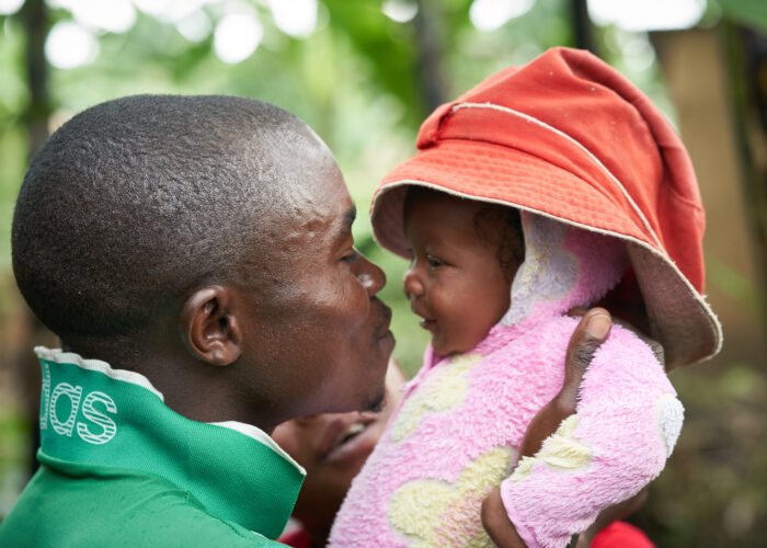 Gallas with his daughter Vanessa Asante in Uganda, 2018.