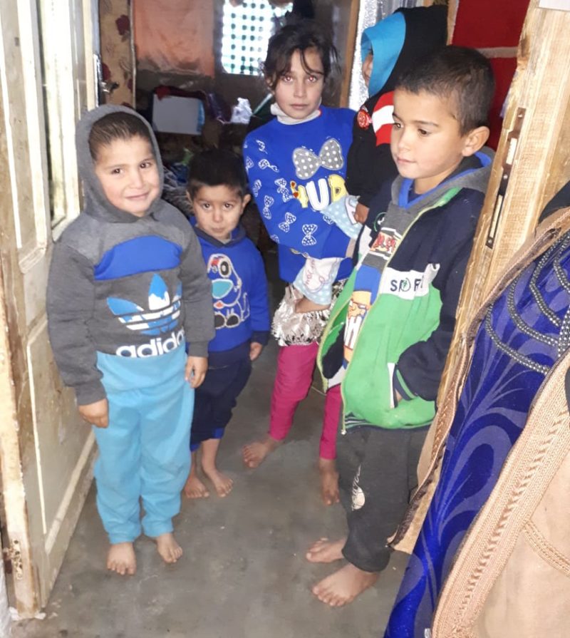Syrian refugees’ children huddled in their room during Storm Norma