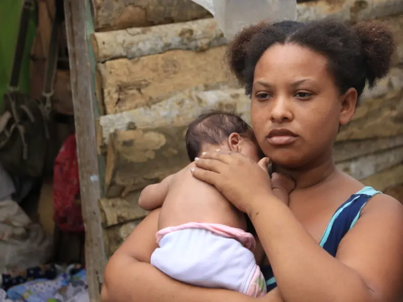 Stefania and her baby in Colombia