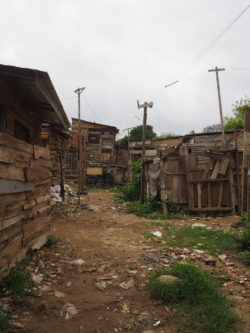 Makeshift homes in the dump outside of Colombia 