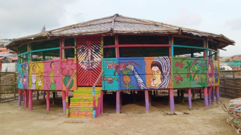 The community health worker’s training room with a mural painting 