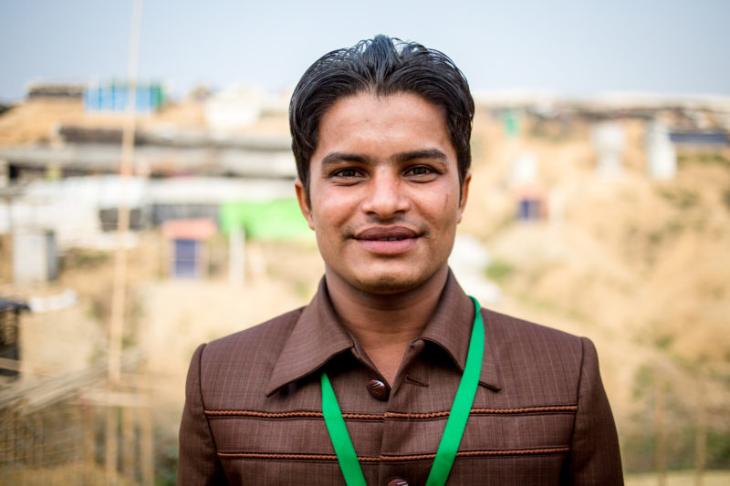 Redwan, working as a Community Health Worker in the Kutupalong Refugee Camp of Bangladesh