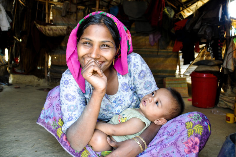 Bangladesh, children and mothers in the settlement, 2018