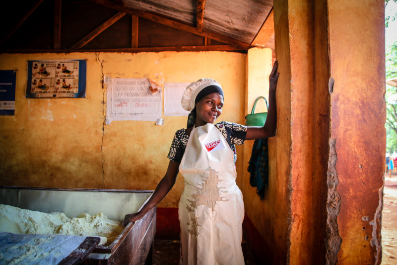 Loveness, a Medical Teams staff member in Tanzania, watching out the window