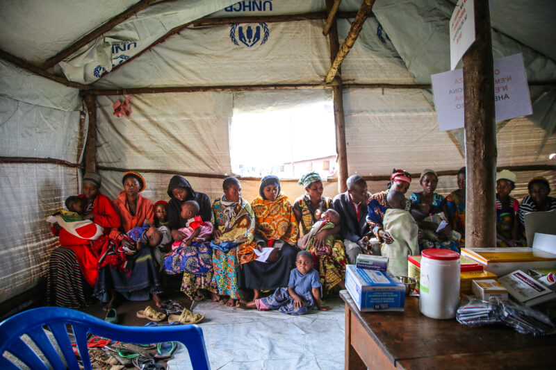 DRC Refugees. Inside a Medical Teams clinic in Uganda.