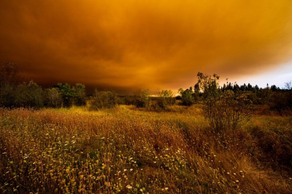 Smoke from wildfires over Oregon