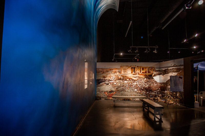 An empty Real Life Exhibit, a humanitarian museum in Tigard, Oregon.