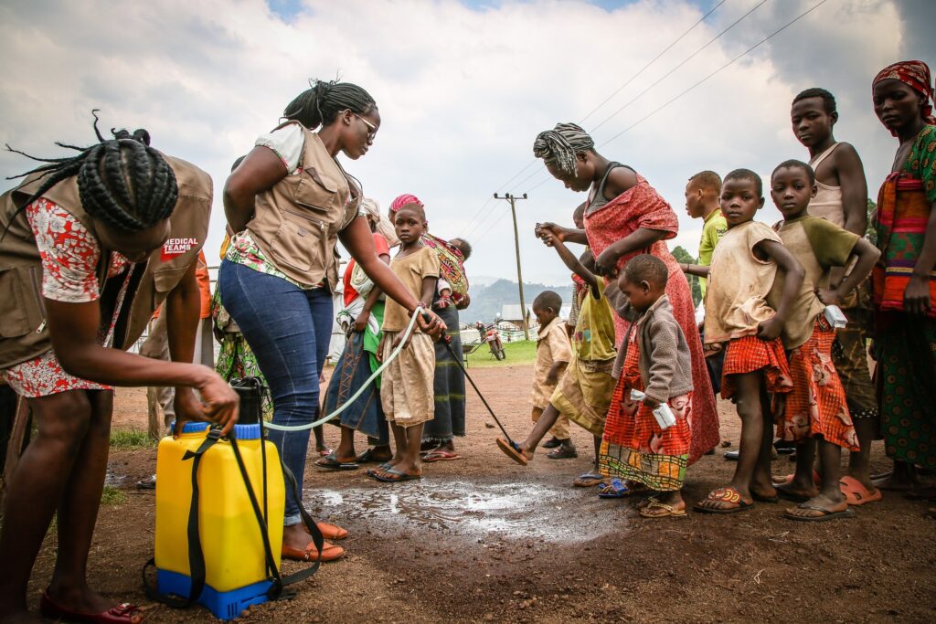 Medical staff hose down shoes (photo by Helen Manson)