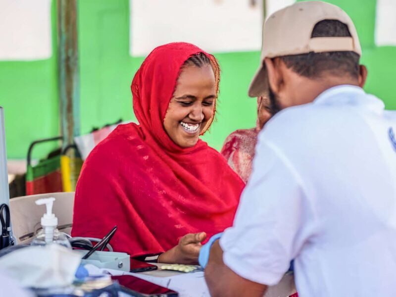 Mobile medical team setup for people internally displaced by the conflict in Khartoum