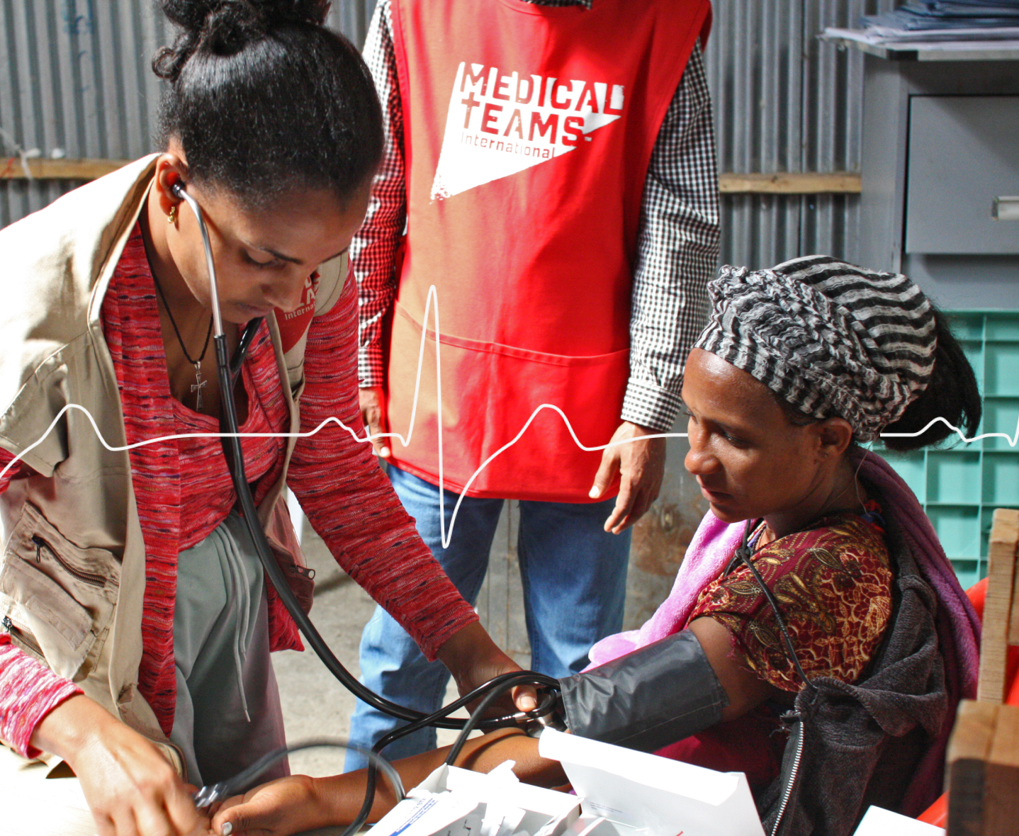 A midwife attends to a patient in Ethiopia