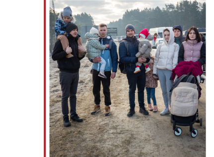 Ukranian refugees at the Ukraine-Slovakia border, 2022 