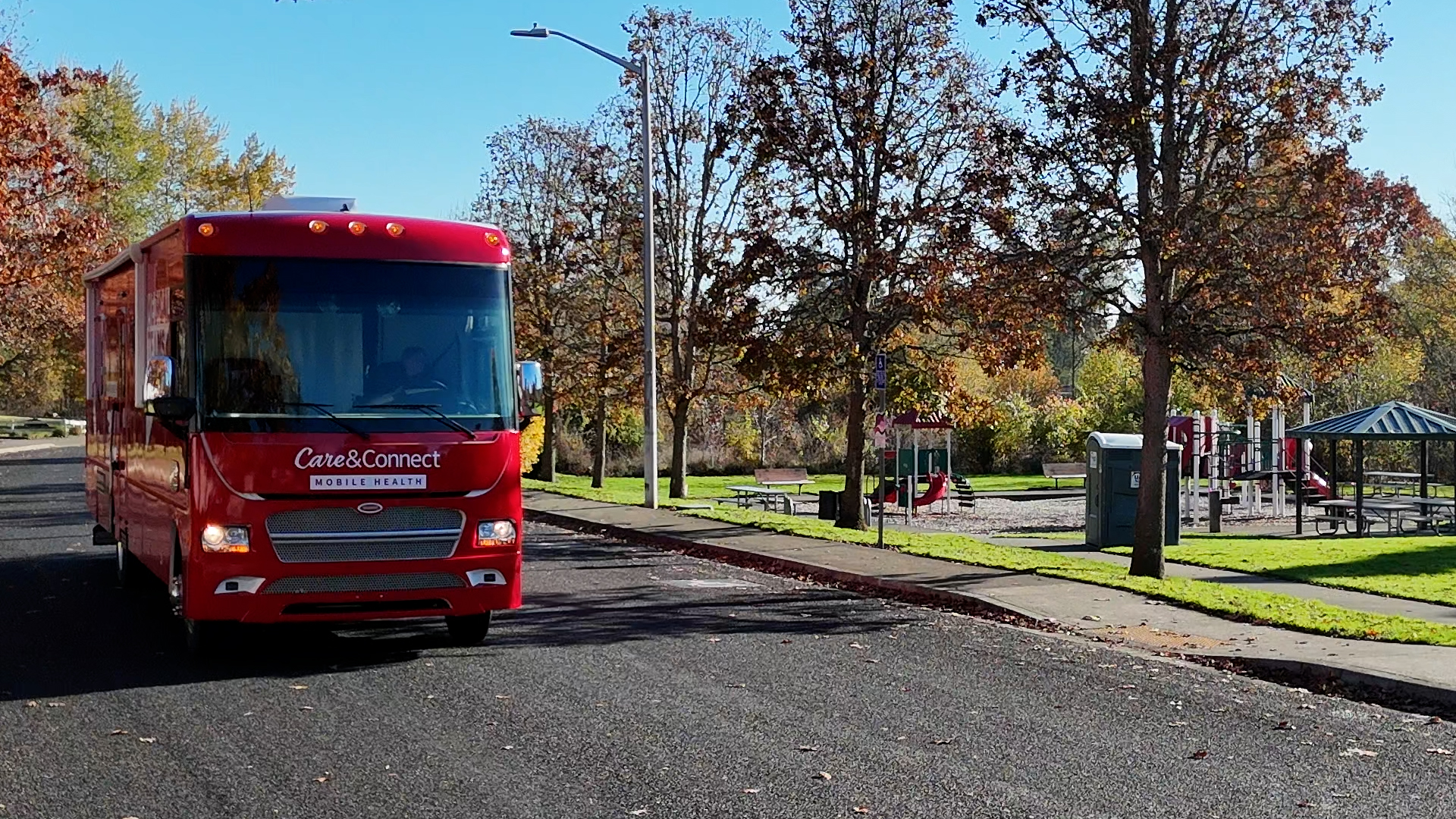New Care & Connect clinic van on the road 