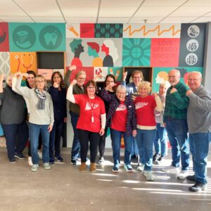 Medical Teams volunteers in the accelerate action pose for International Women's Day