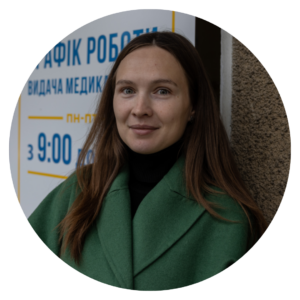 Aliona Kotelna, 31, volunteer pharmacist in Ukraine. 