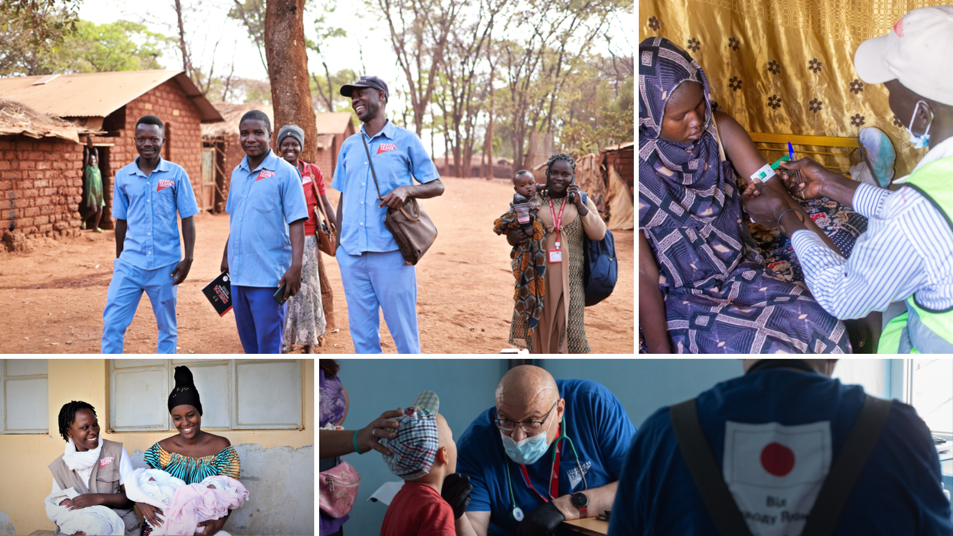 Collage of photos of community health volunteers. 