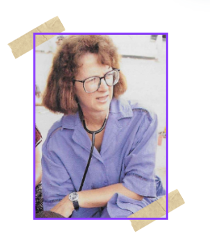 Phyllis Cavens in Ethiopia in the 1980's conducting health assessments. 