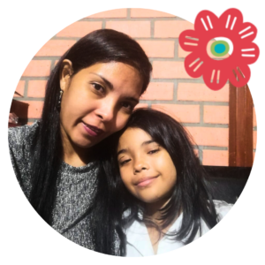 Portrait of Laura Orta and her daughter. 