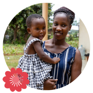 Portrait of Immaculate Nuwagaba, Medical Teams Nurse holding her daughter. 