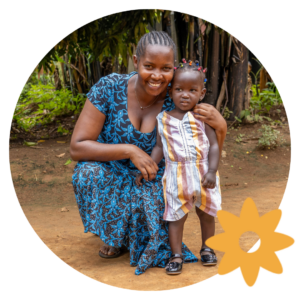 Portrait of Mutuzo Annet, Medical Teams Midwife and her daughter. 