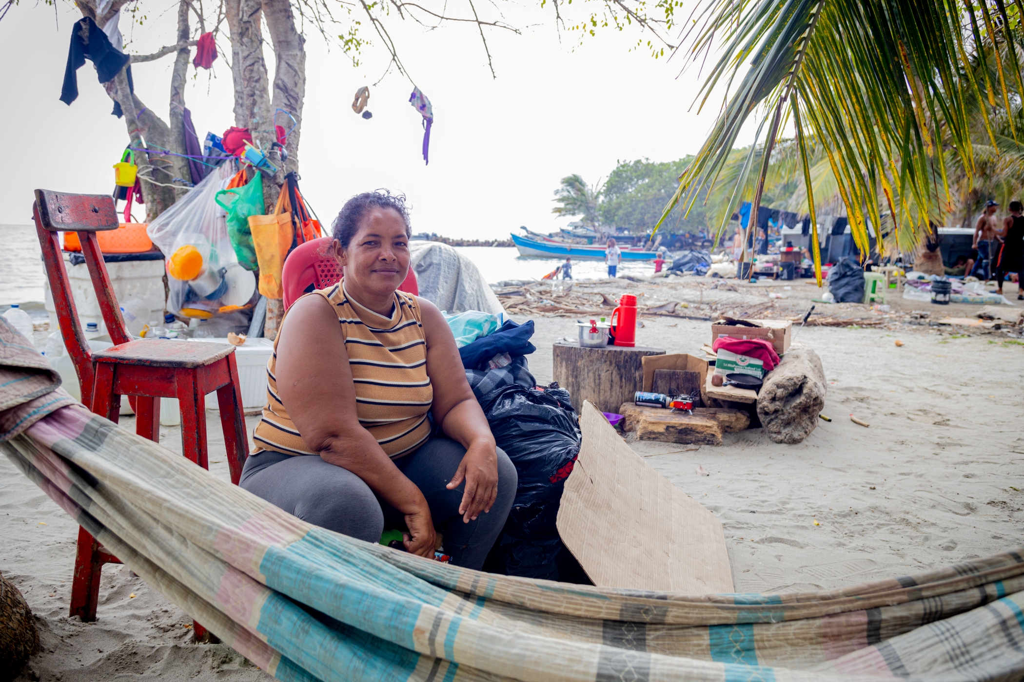 Portrait of Yliana Mena sitting on Necocli Beach 