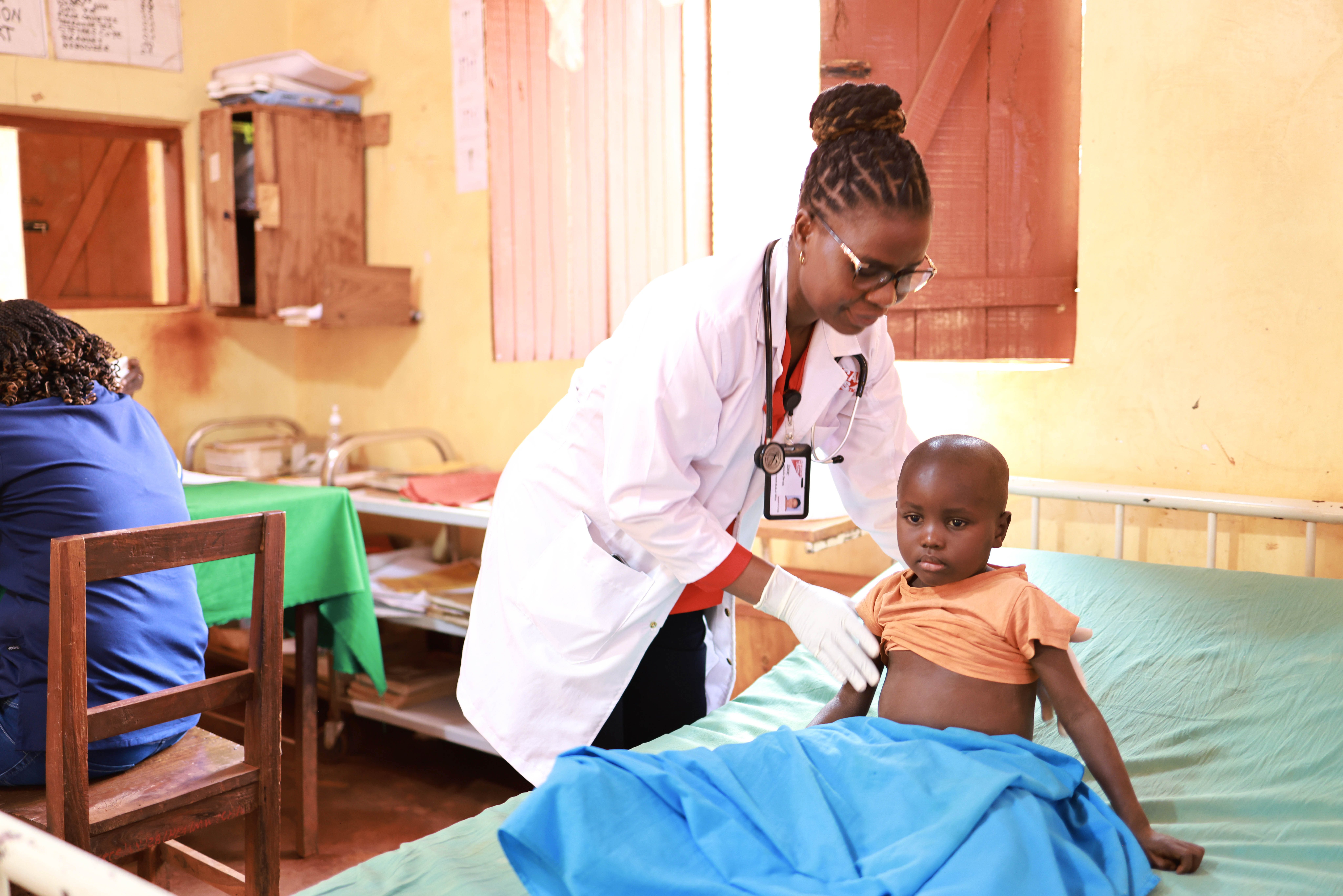 Reuben receiving medical care. 