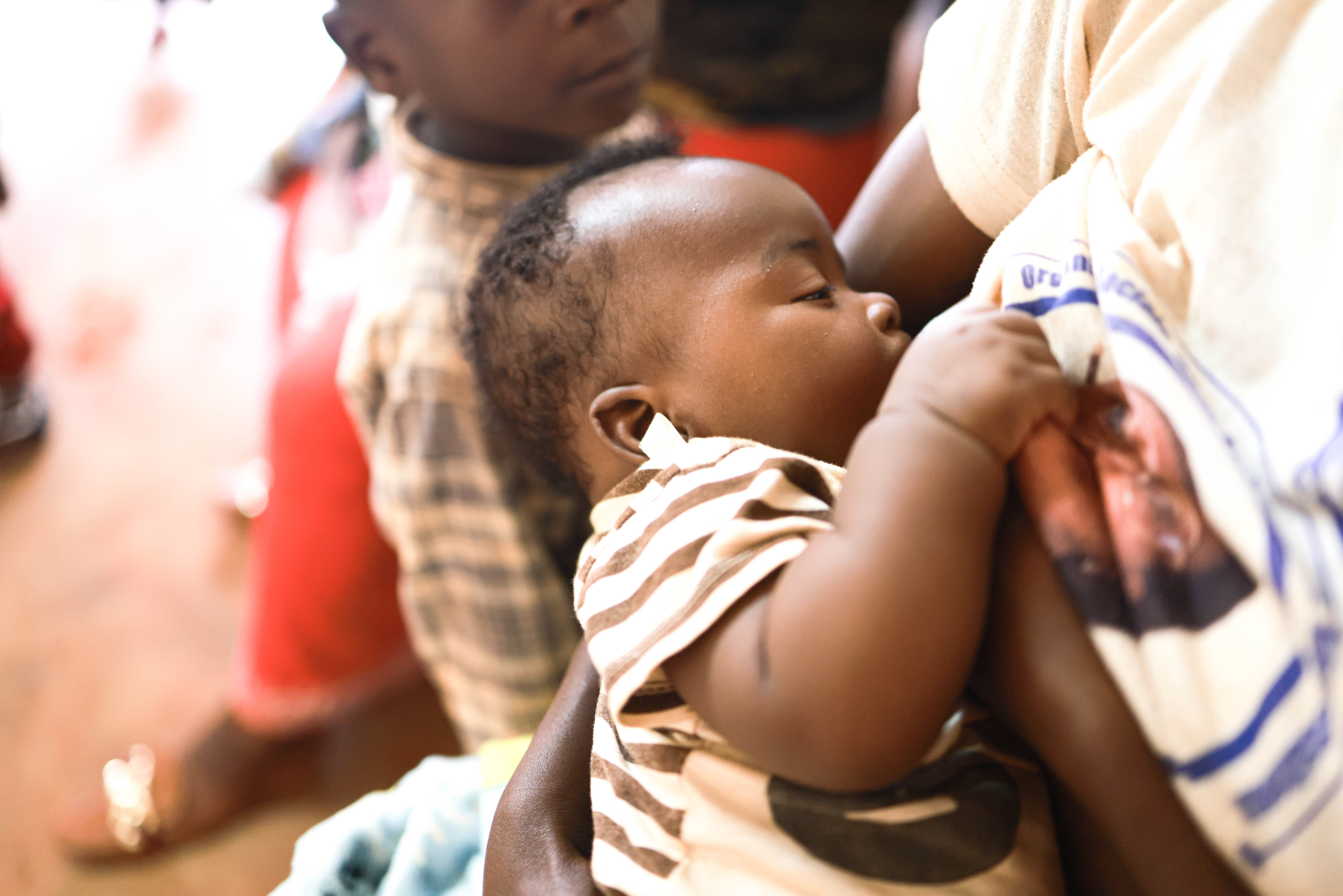 A baby breastfeeding in Tanzania. 