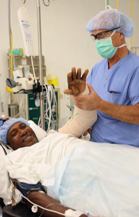 Photo of a patient receiving care from One World Surgery.  