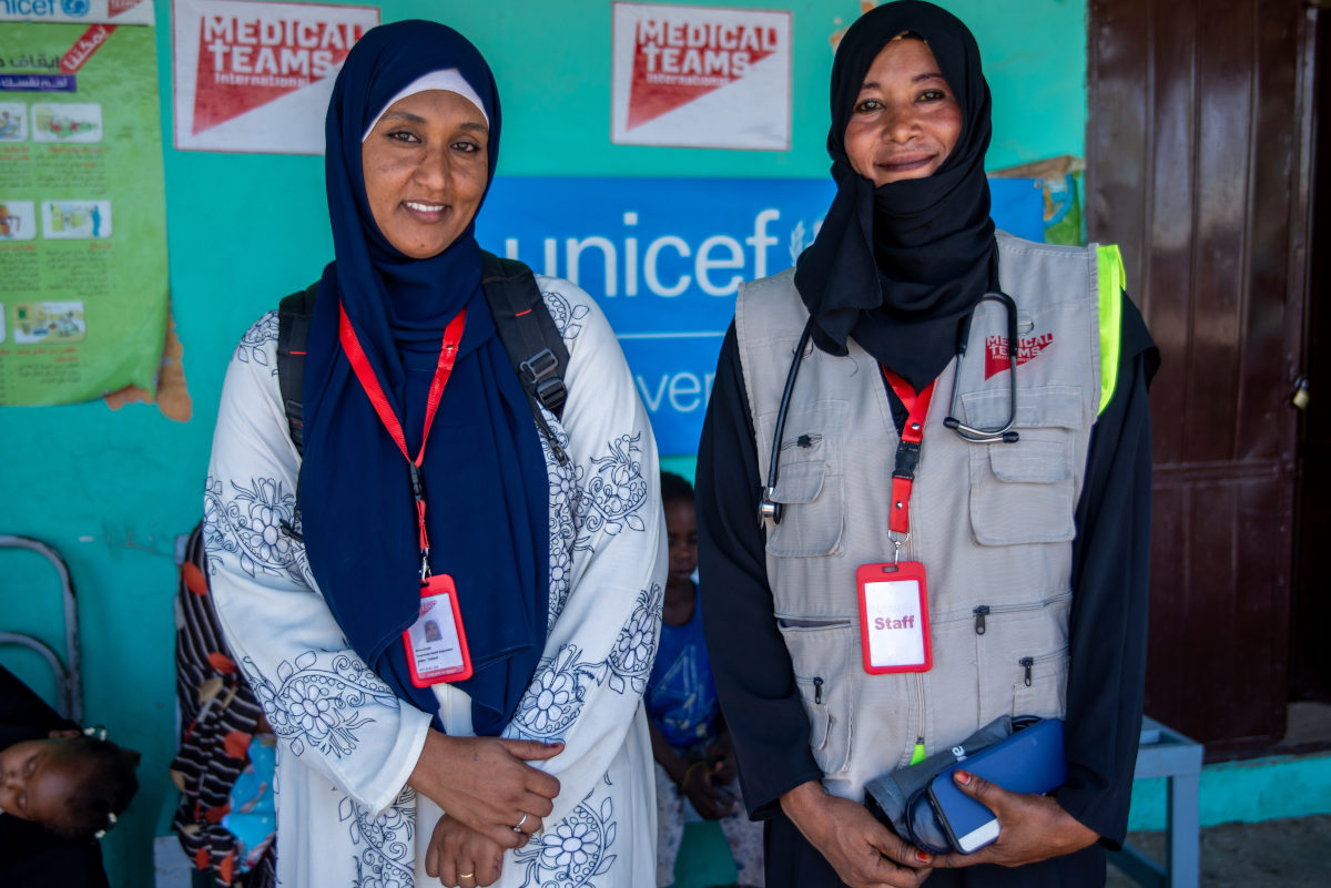 Staff members Marwa and Salma