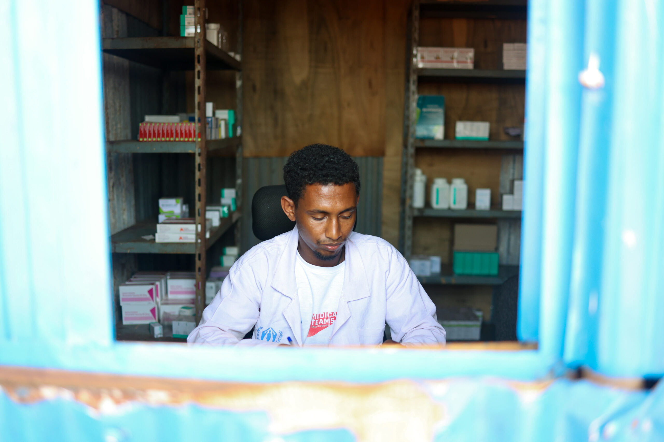 A pharmacy window in Ethiopia.