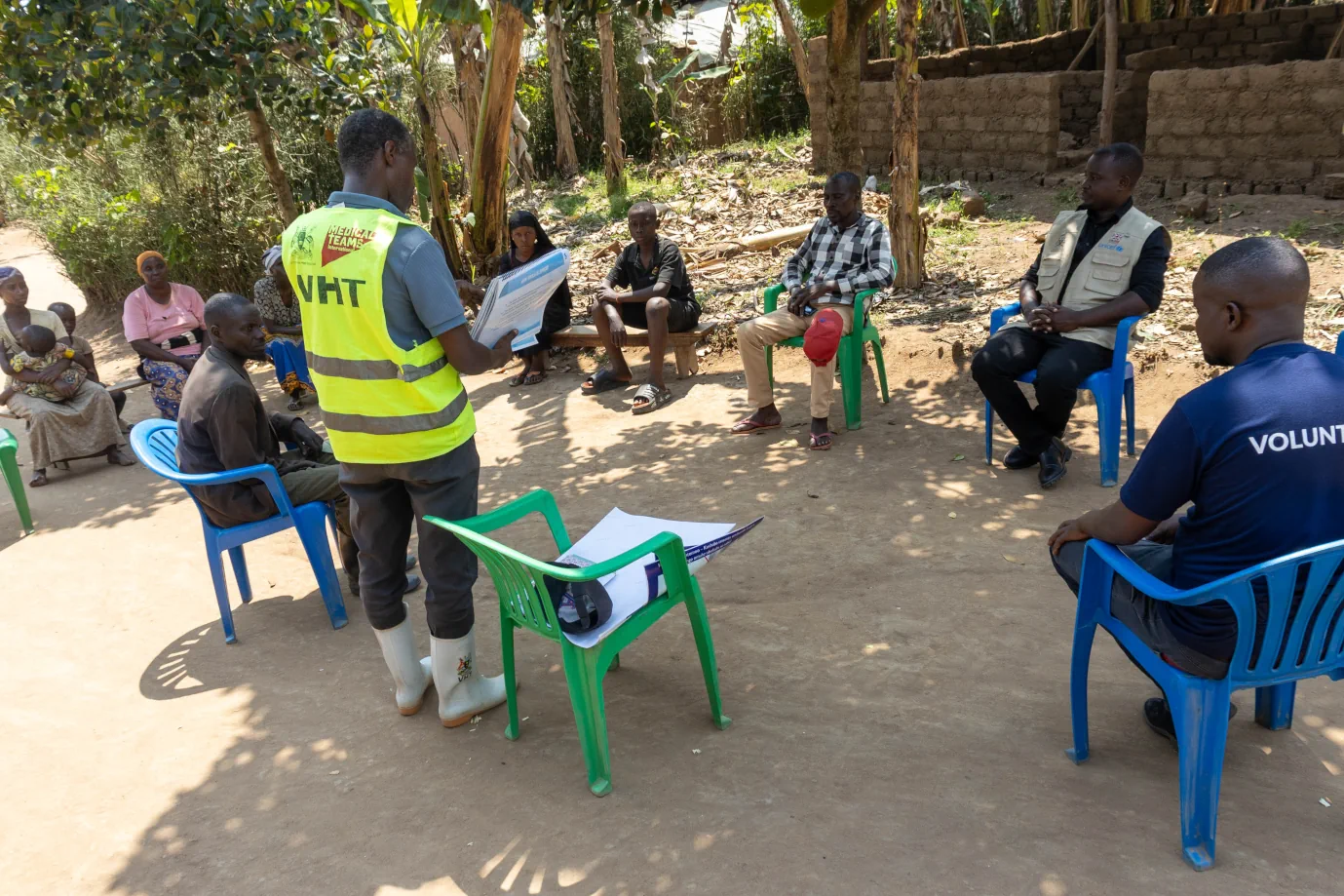 Community members gather to learn how to protect their families from disease, Uganda, 2026