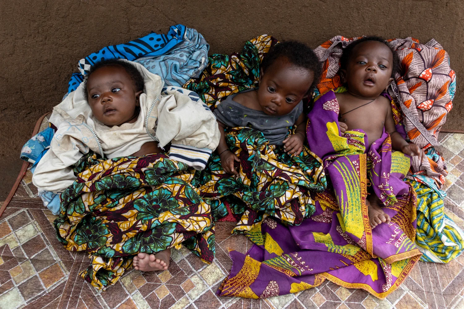 Chalotta's triplets in Uganda.